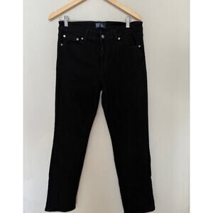 GAP Classic Straight Jeans Size 12 Black Mid Rise Stretch Denim Everyday